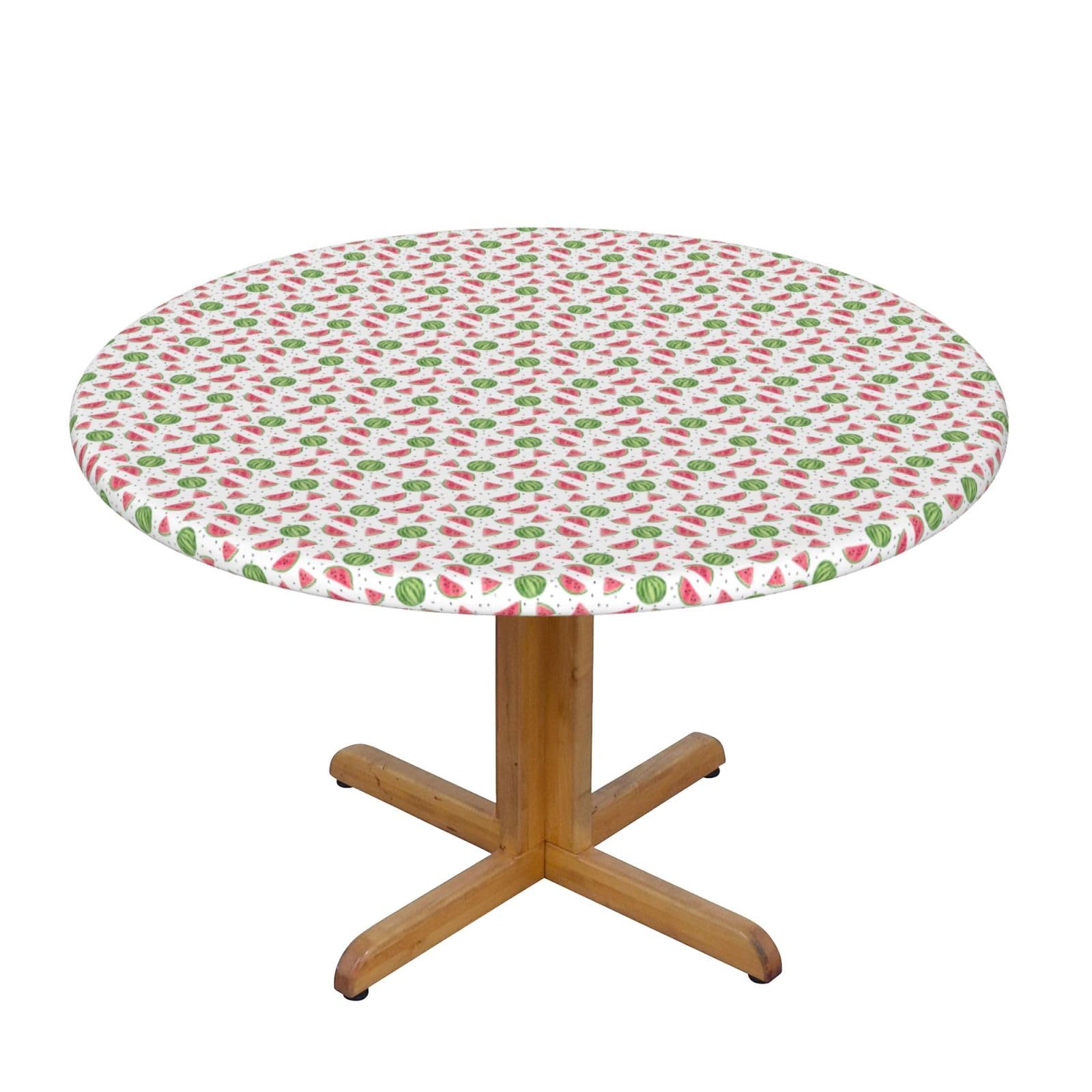 AYYQWE Watermelon fresh fruit Print Round Tablecloth Dining Room Kitchen Table Cover Wedding Party Outdoor Indoor
