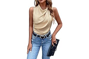 Draped Dreams: Women's Sleeveless Satin Blouse