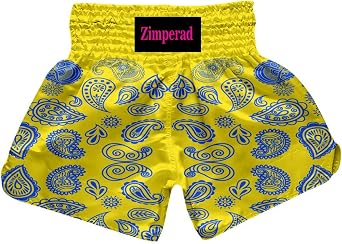 Muay Thai Shorts, Paisley Print Drawstring Kickboxing Shorts, Boxing Shorts, Men Women