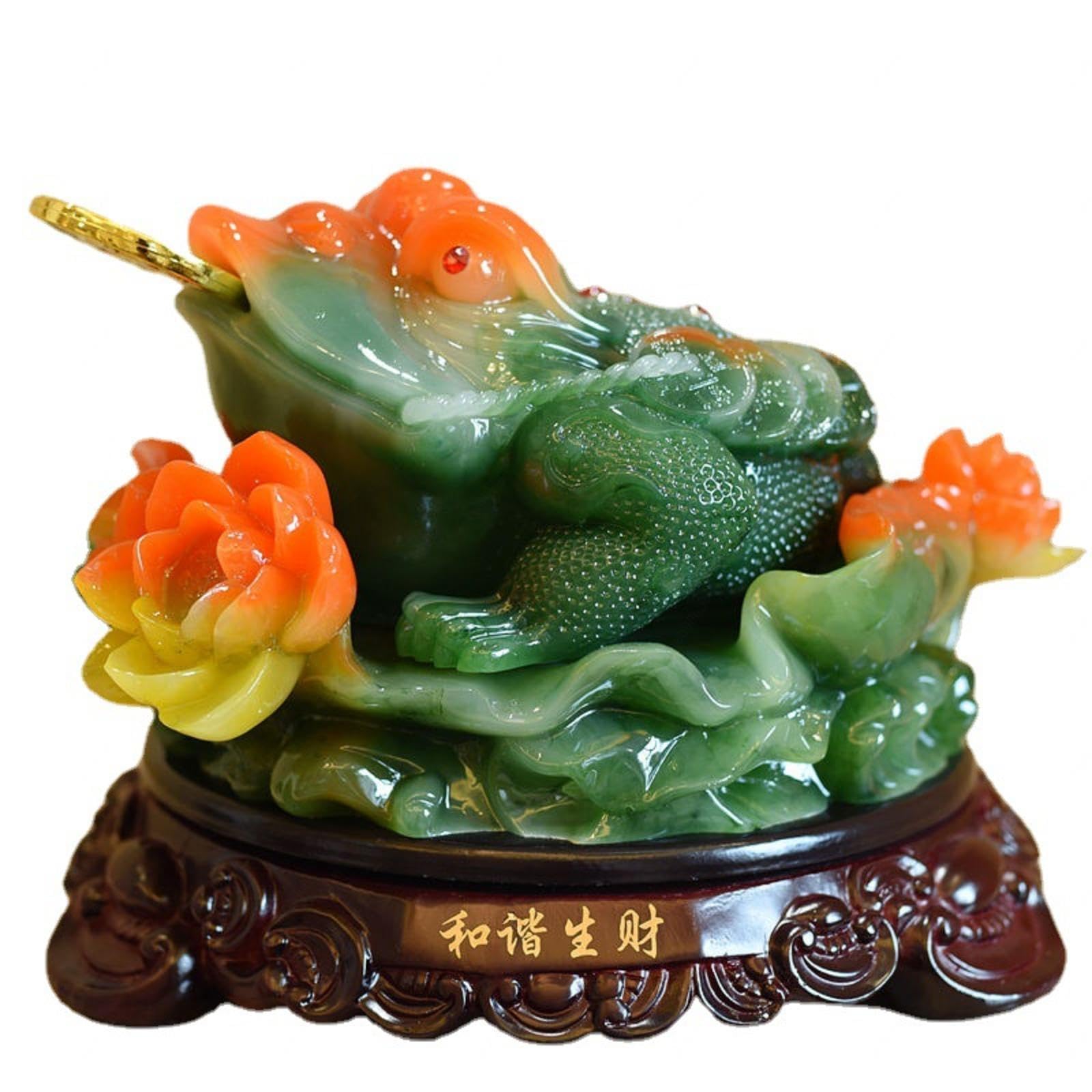 NIBHZ Geld-Glücksfrosch, Chinesischer Feng-Shui-Reichtum, Glücksgeld-Frosch, Münze, Kröte, Heimbüro-Dekoration, Gutes Glücksgeschenk, Feng-Shui-Frosch für Wohlstand, Heimdekoration,19X19X17cm