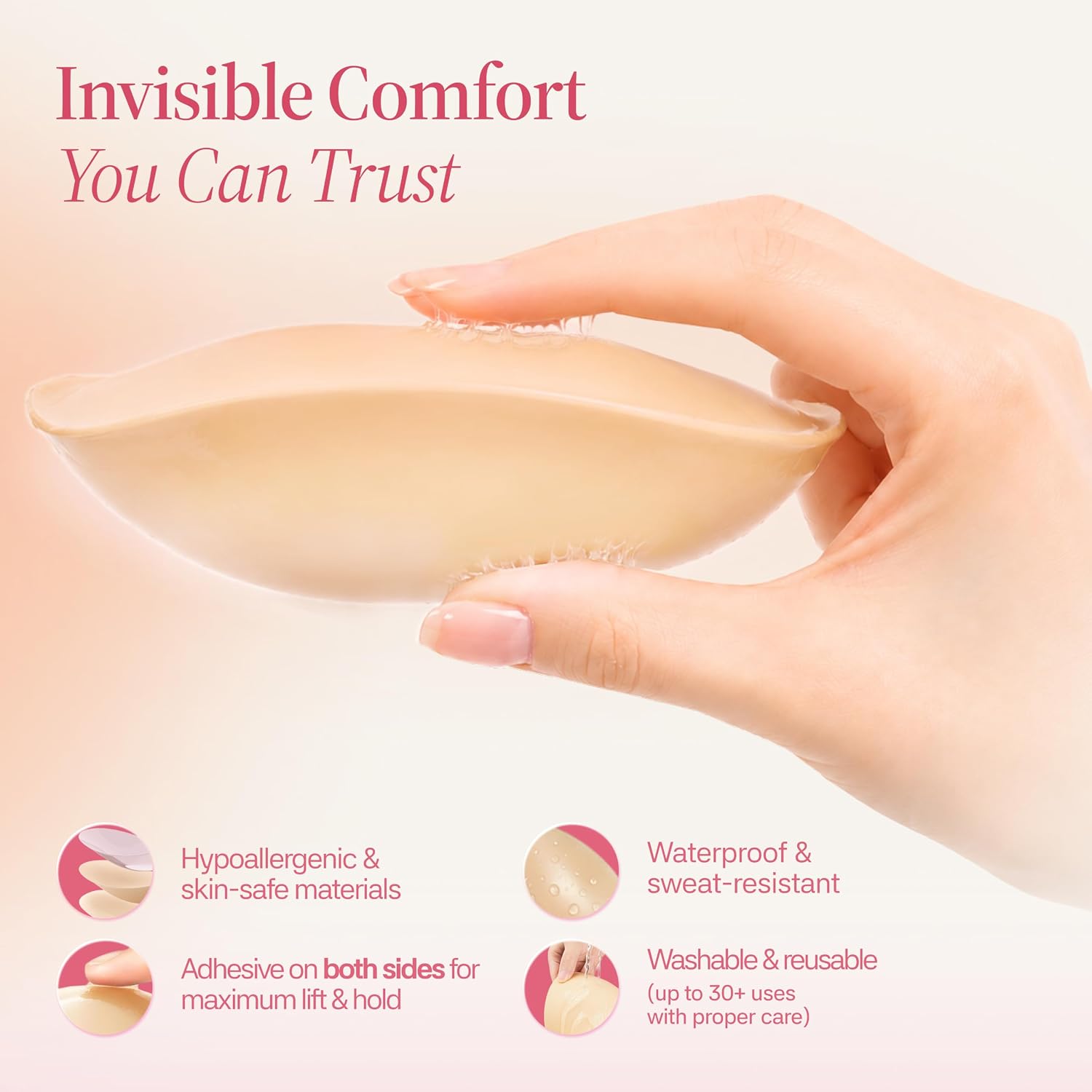 Muse Saga Push Up Sticky Bra Inserts for Backless and Strapless Outfits image 2