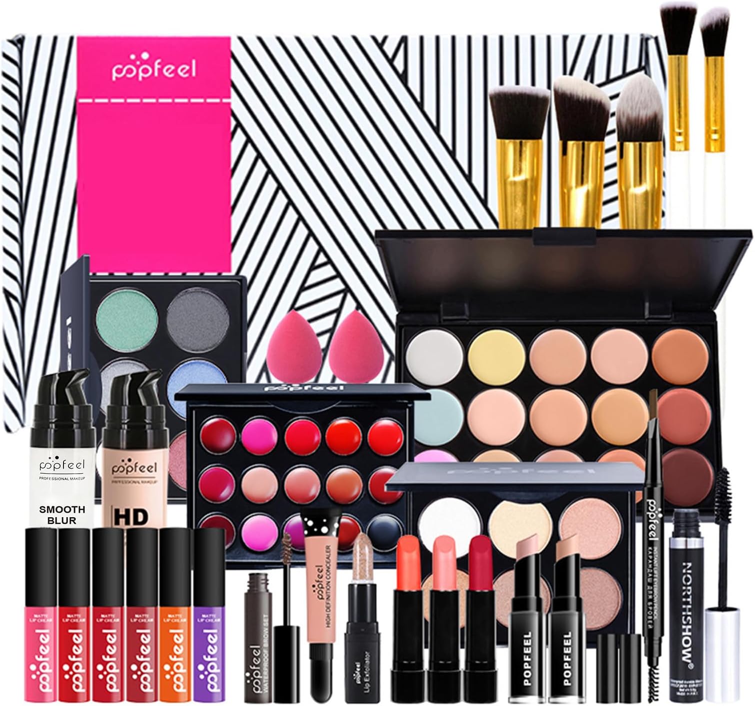 All-In-One Makeup Kit, 29 Pcs MKNZOME Makeup Sets for Women Combination with Eyeshadow Blush Lipstick Concealer etc, Essential Starter Bundle, Multi-purpose Beauty Cosmetic Set for Christmas Gifts#1