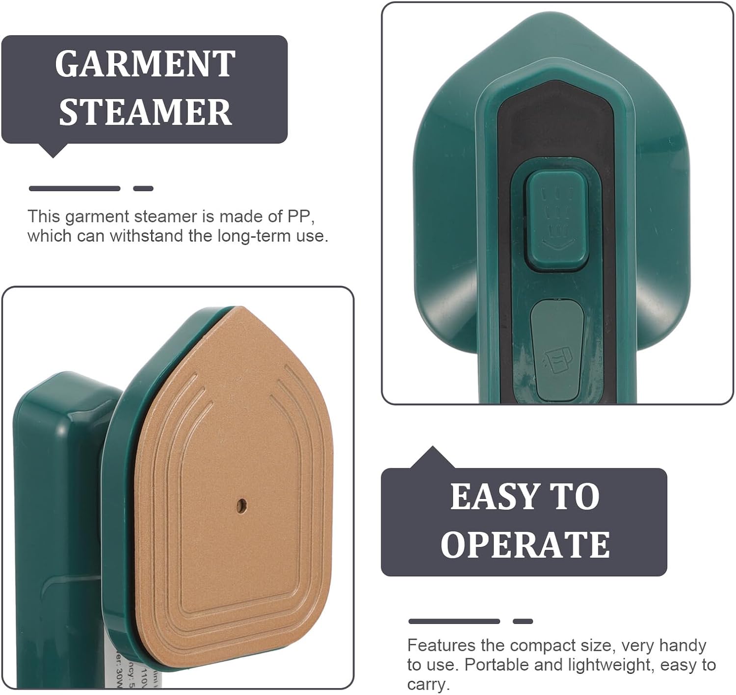 Portable Handheld Steamer Iron Lightweight Compact Garment Steamer for Home Office Travel Efficient Wrinkle Remover with Material US Plug