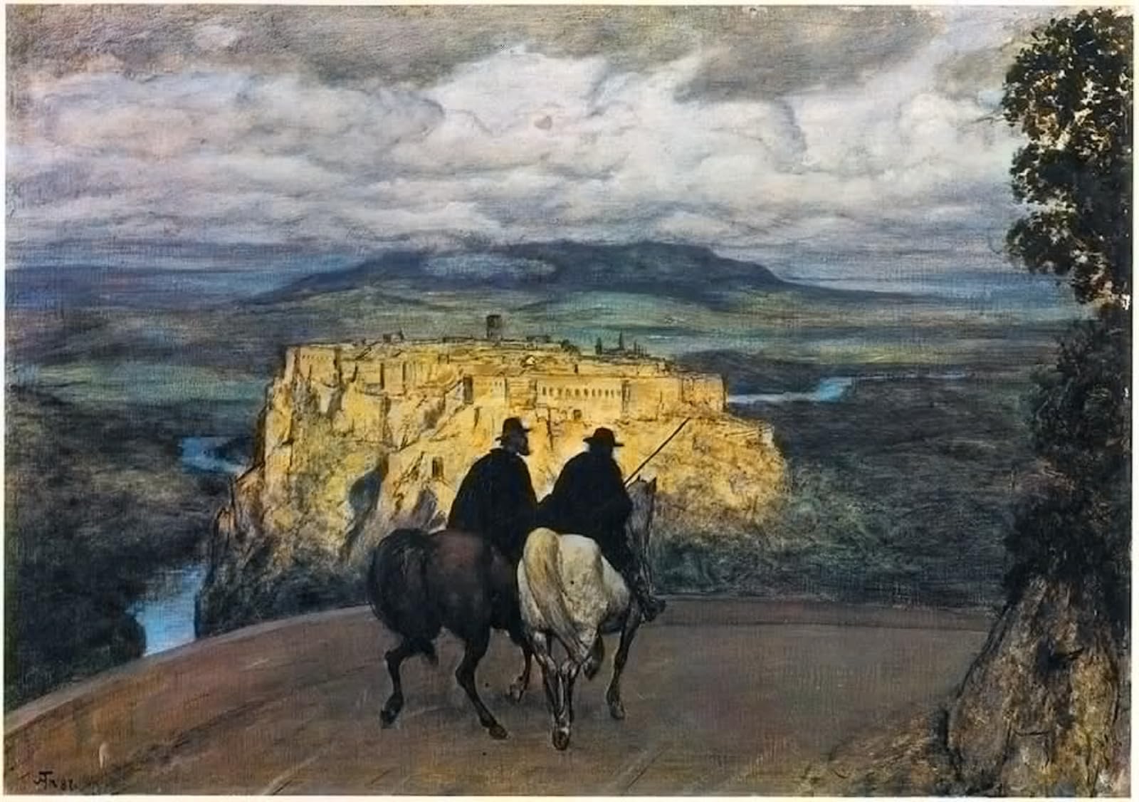 ARTXLXXBN Famous Painting Art Wall Decor Abstract Art Picture Ricordi di viaggio dell'Umbria Hans Thoma Animal Pictures for Home Decor 60x90cm