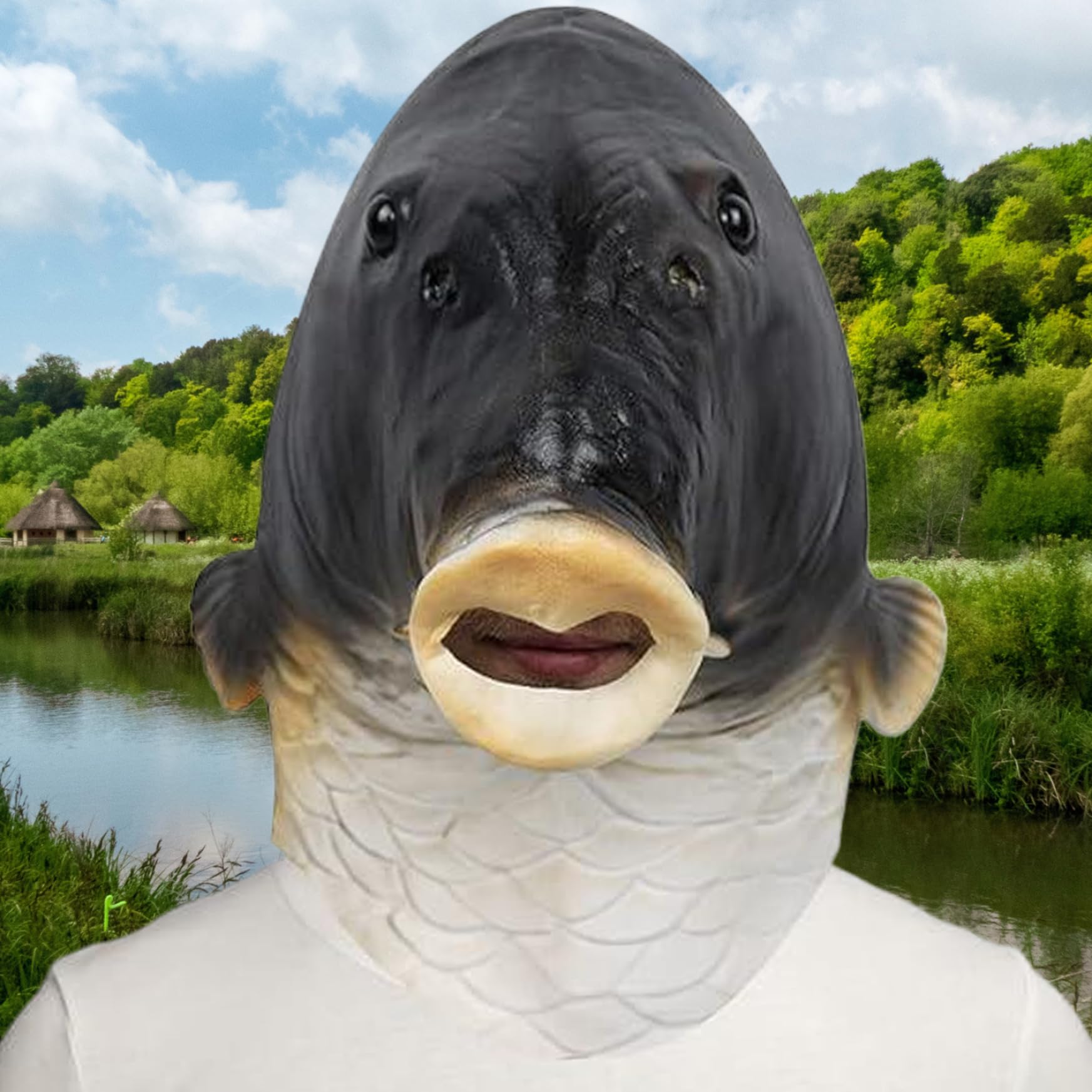 Masque De Poisson En Latex - Tête Complète Réaliste - Pour Halloween, Cosplay, Farces - Taille Adulte