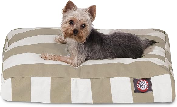 Majestic Pet Rectangle Small Dog Bed Washable Non Slip Comfy Pet Bed Dog Crate Bed with Removable Washable Cover Dog Kennel Bed for Sleeping - Dog Bed Small Breed 27x20x4 Inch Sand Beige