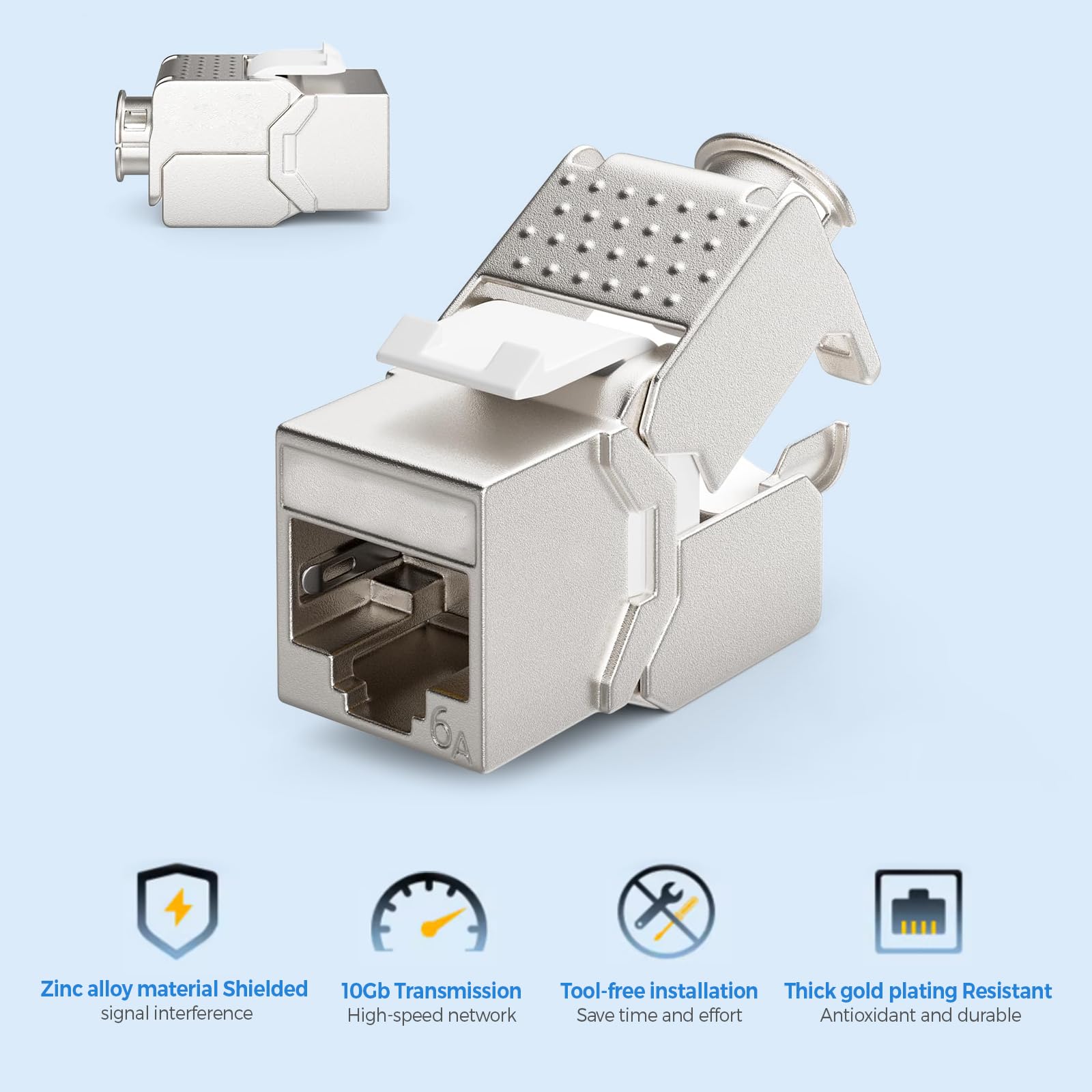 Pannello Patch Di Rete, Set Di Pannelli Patch Modulari Per Installazione Su Rack 1U (19 Pollici) E Accoppiatore Keystone Schermato Cat6a Compatibile Cat5, Cat6, Montabile Su Rack A 24 Porte