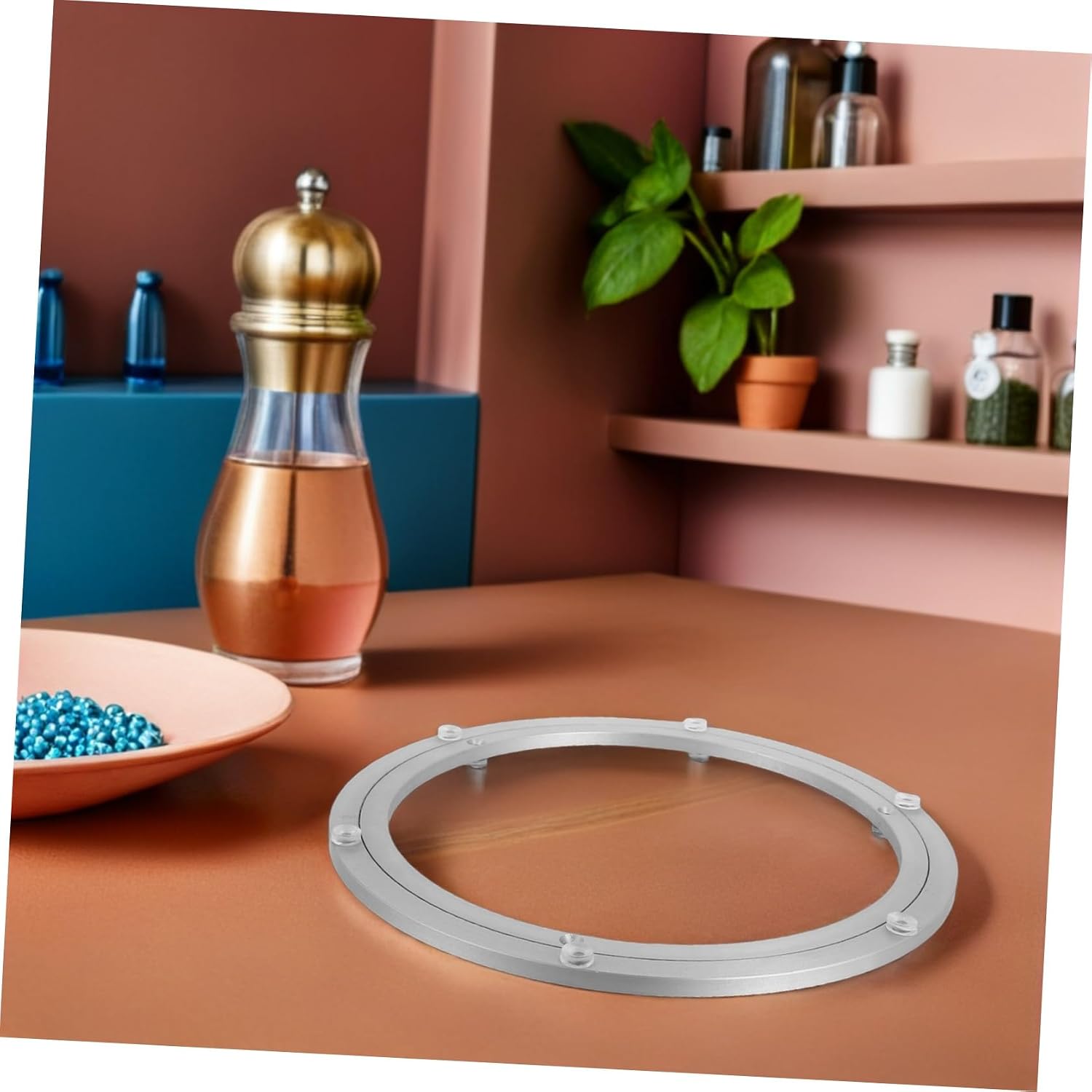 STAHAD Aluminum Alloy Rotary Bearing Lazy Susan Turntable 12-inch X 8.5mm Heavy Duty Silent Swivel Plate for Dining Table Rotating Serving Tray Base
