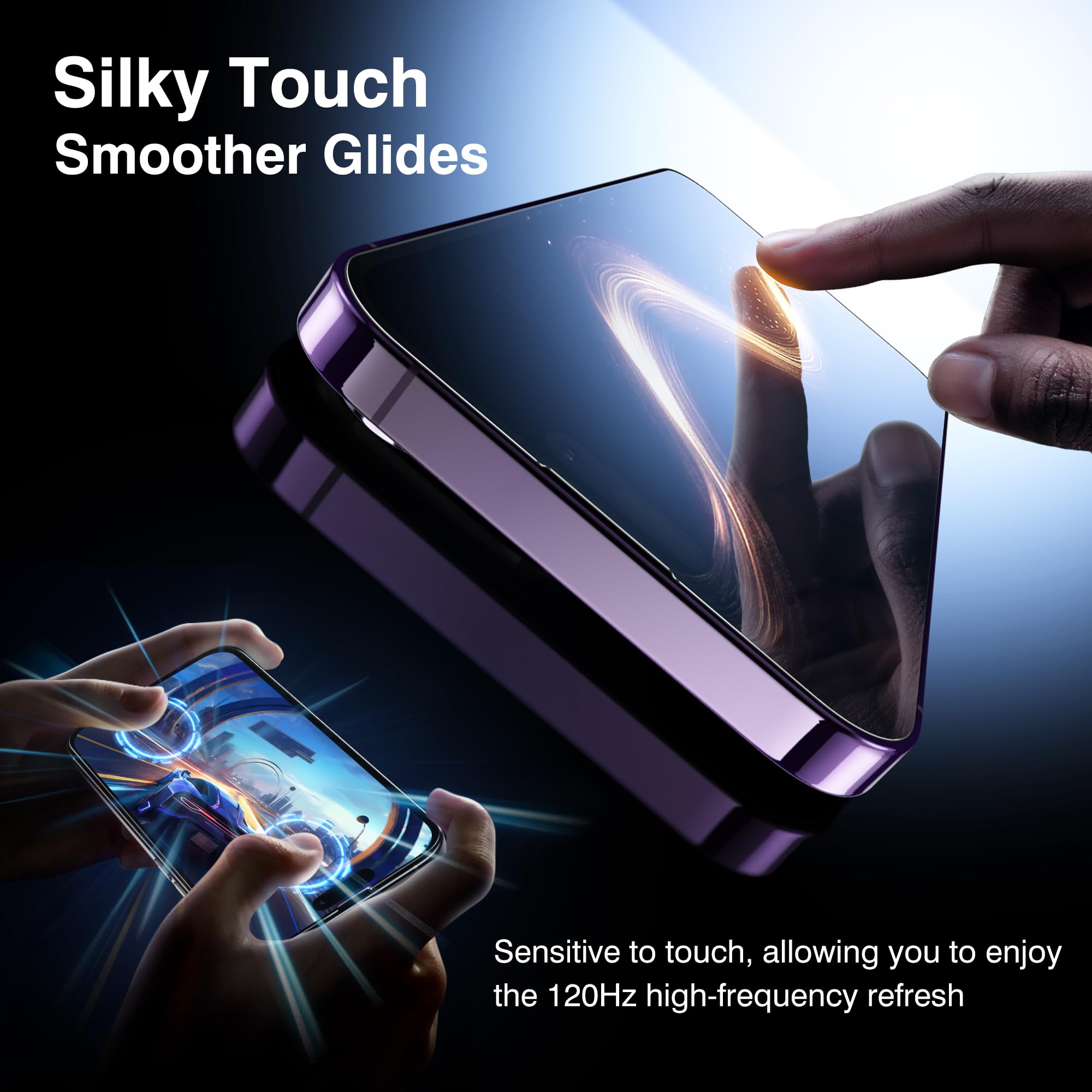 ESR For IPhone 14 Pro Max Screen Protector, Easy Installation Frame, Military-Grade Protection, Ultra Tough, Scratch Resistant, Tempered-Glass Screen Protector For IPhone 14 Pro Max, 3 Pack - View #9