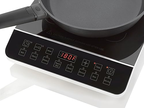 Miniatura 5 de Zavor Onyx - Placa de inducción, quemador eléctrico con 8 botones de inicio rápido, quemadores de bajo consumo para cocinar hasta un 50% más rápido,