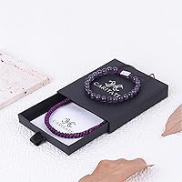 Vista 44 de Black Beaded Bracelets for Men Boys: 6mm Obsidian Onyx Lava Beads Mens Bracelet Set Mens Jewelry - Cool Anniversary Valentines Fathers Birthday