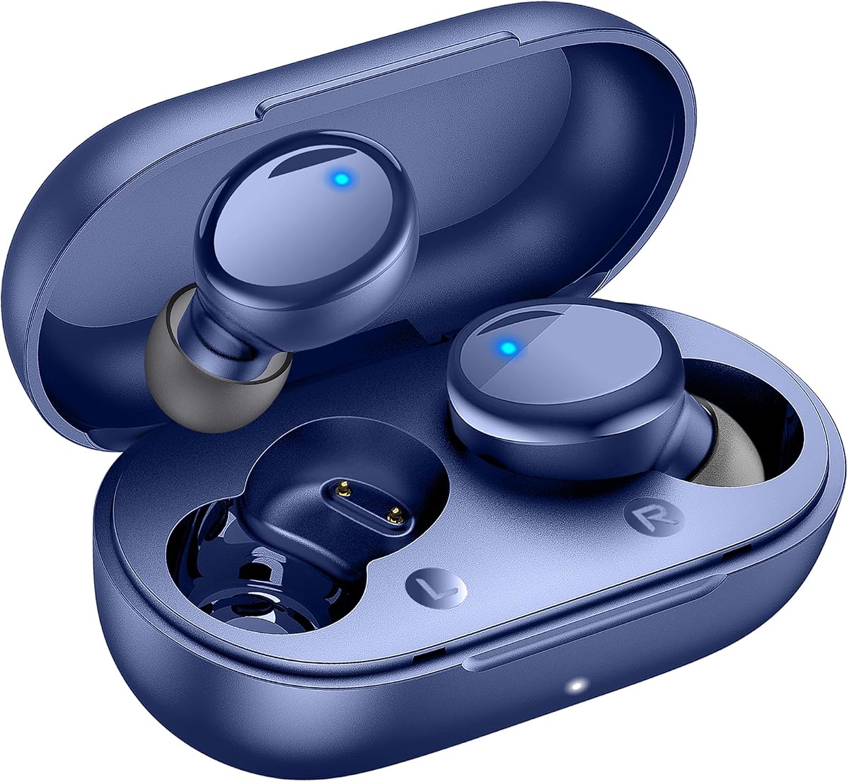 Lanteso True Wireless Earbuds Bluetooth 5.4, in Ear Headphones | 48H Playtime,Light Weight, Built in Mic, Premium Sound with Deep Bass, Clear Calls for Sports Workout Blue