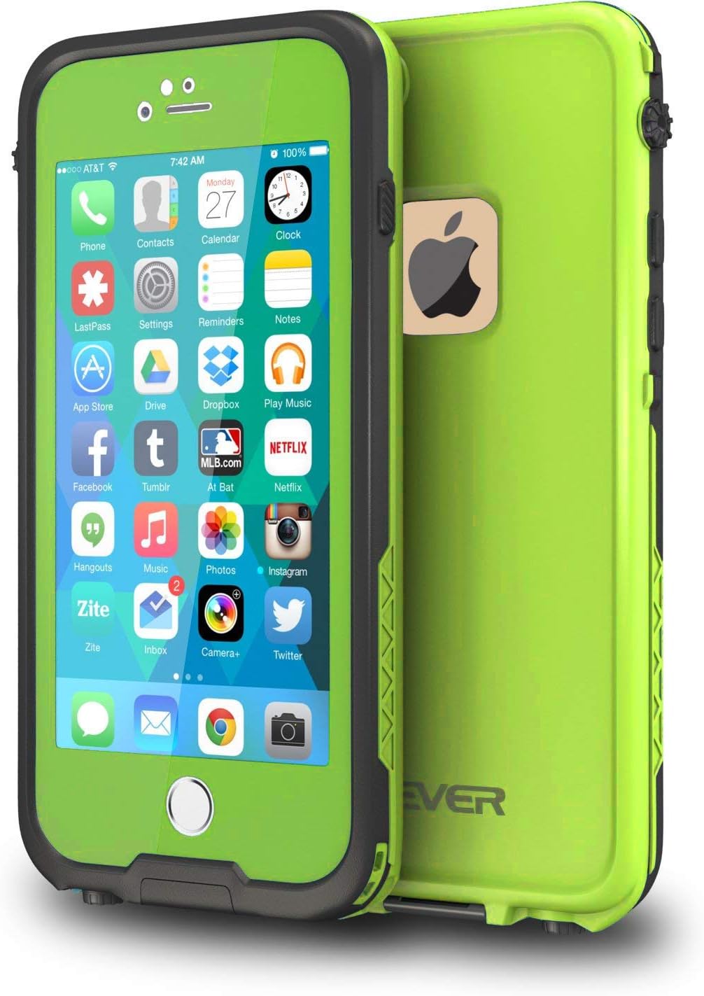 CellEver Compatible with iPhone 6 / 6s Case Waterproof Shockproof IP68 Certified SandProof Snowproof Full Body Protective Cover Designed for iPhone 6 and iPhone 6s (4.7") - Lime Green