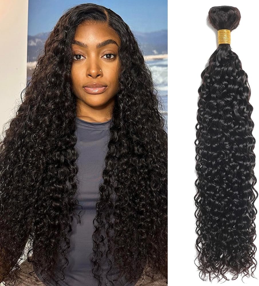 Water Wave Human Hair Bundles 12A Brazilian Virgin 30 Inch Single Bundles Human Hair Water Wave 100% Unprocessed Water Wave Bundles Human Hair Wet and Wavy Bundles 100g/Bundle Natural Color