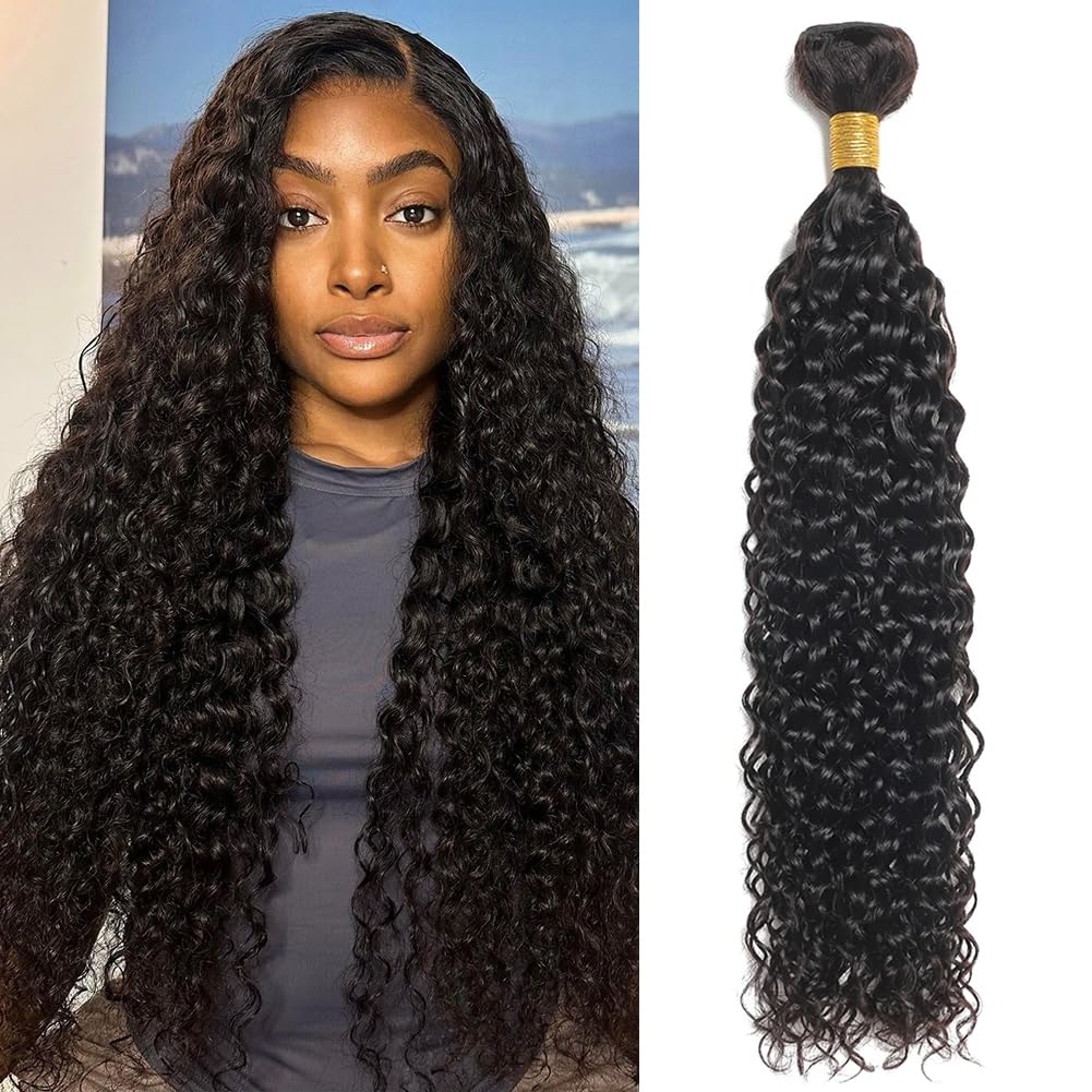 Water Wave Human Hair Bundles 12A Brazilian Virgin 30 Inch Single Bundles Human Hair Water Wave 100% Unprocessed Water Wave Bundles Human Hair Wet and Wavy Bundles 100g/Bundle Natural Color