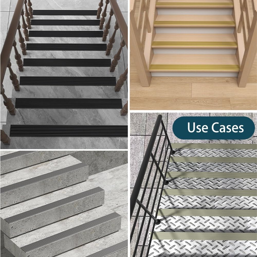 Tiras Antideslizantes for Peldaños De Escaleras Metálicas, Aptas for Interior Y Exterior.(Grey,W80mm)