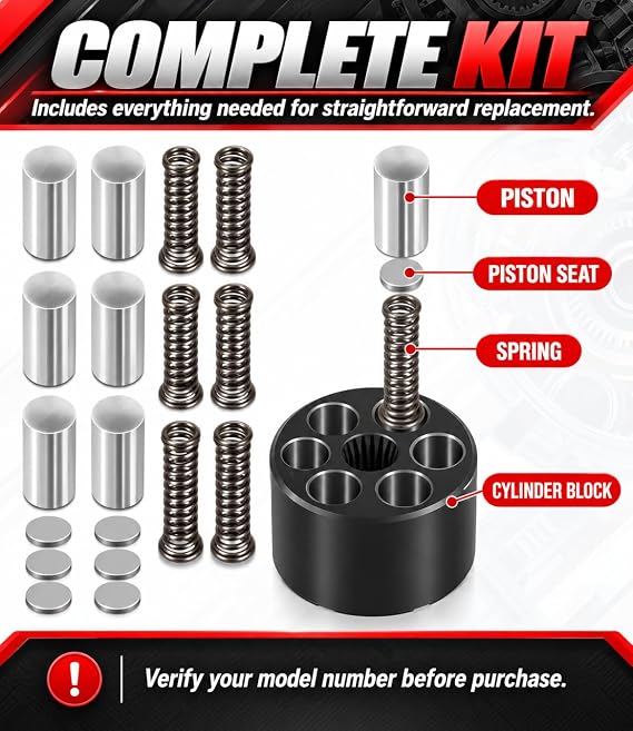 70723 Transaxle Cylinder Block Kit for Hydro-Gear ZT-2800/3100/3200/3400