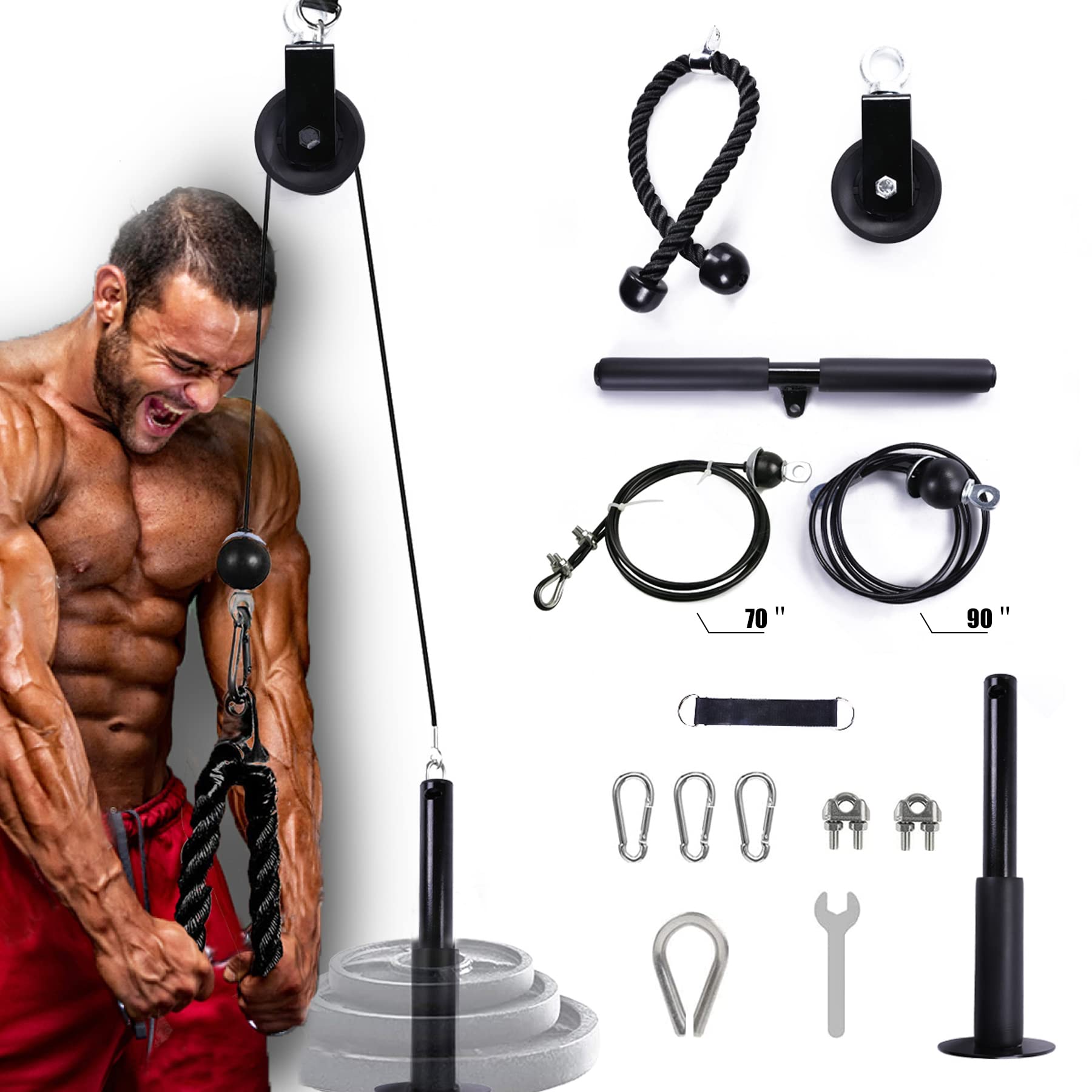 Buy kcross Pulley System Gym,Dual Cable Attachments for Home Gym