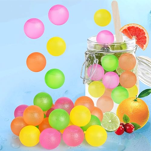 Cubo de hielo de plástico reutilizable, paquete de 75 cubos de hielo redondos para bebidas, whisky, vino, café, multicolor, sin BPA, no se derrite