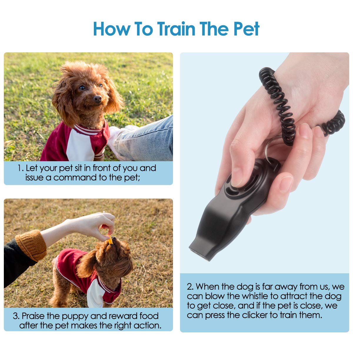 5 Hundetrainings-Clicker Mit Handgelenkschlaufe – Für Gehorsam & Tricks
