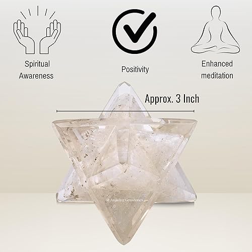 Miniatura 3 de Amazing Gemstone Estrella de Merkaba de orgón de cristal grande de selenita para meditación curativa de Reiki y rejilla de cristal
