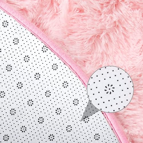 Miniatura 7 de junovo - Alfombra redonda y esponjosa para niños y niñas, de castillo de princesa, de felpa lanuda, para dormitorio, habitación de bebé, sala de