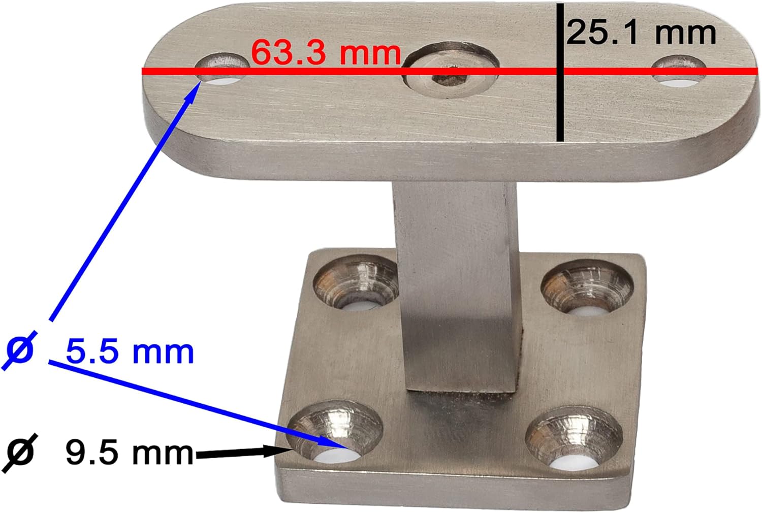 Stainless Steel Handrail Bracket - Straight - - 