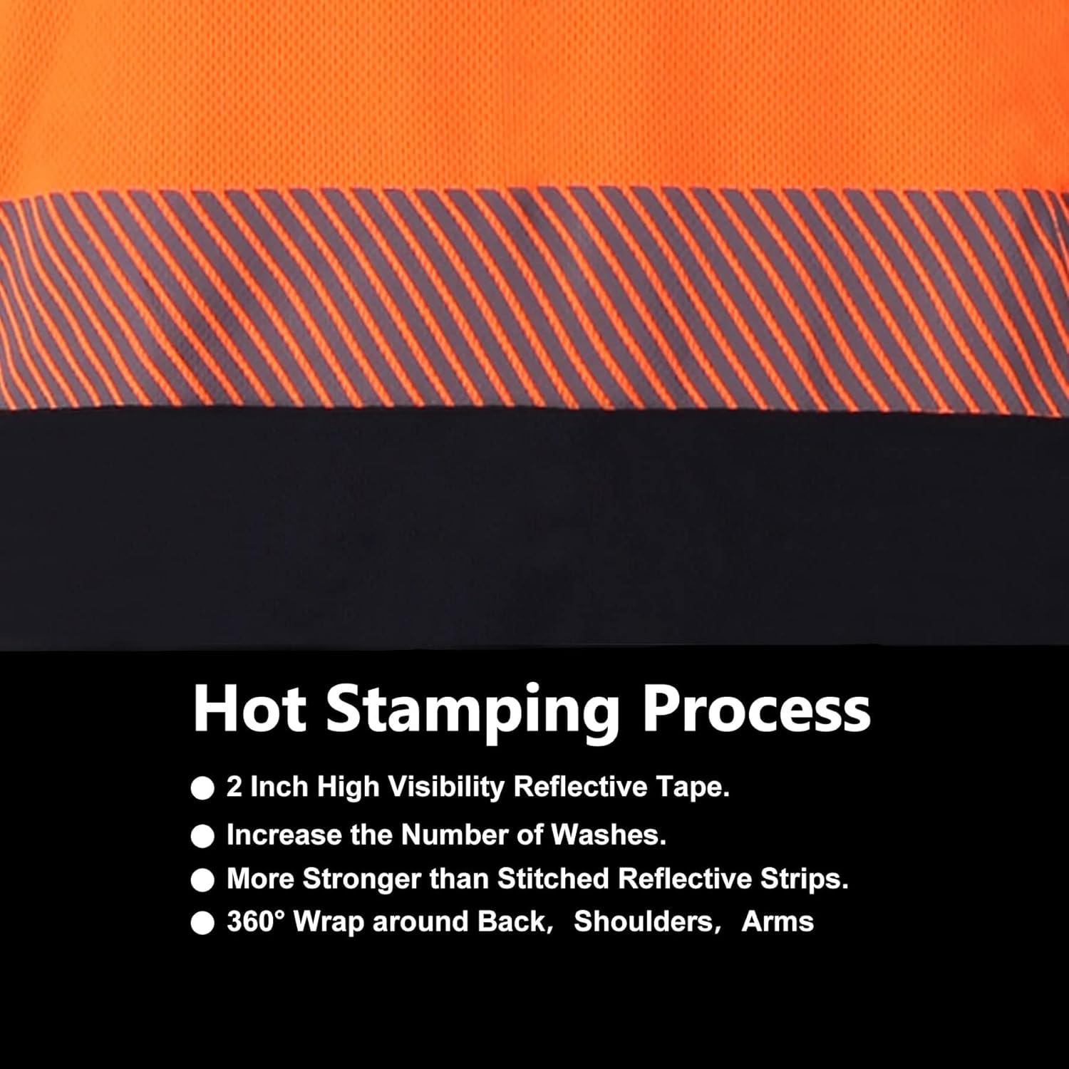 FONIRRA Safety Shirts for Men High Visibility Reflective ANSI Class Hi Vis Construction Work T Shirts Long Sleeve - Image 3