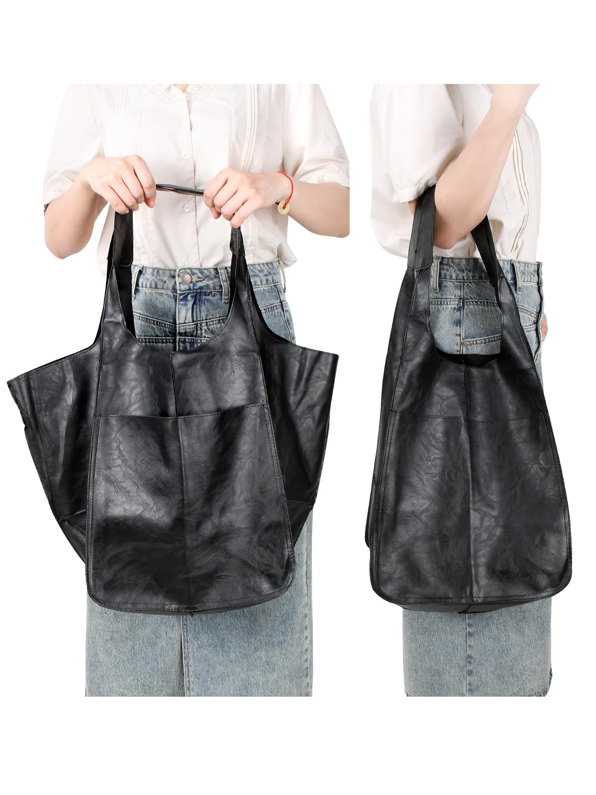 Damen Große Handtasche PU Leder Satchel Arbeit Tote Schultertaschen Geldbörse Weiche Crossbody Übergroße Tasche Geschenk für Mädchen Frauen Geburtstag Valentinstag Muttertag 70x40x28cm