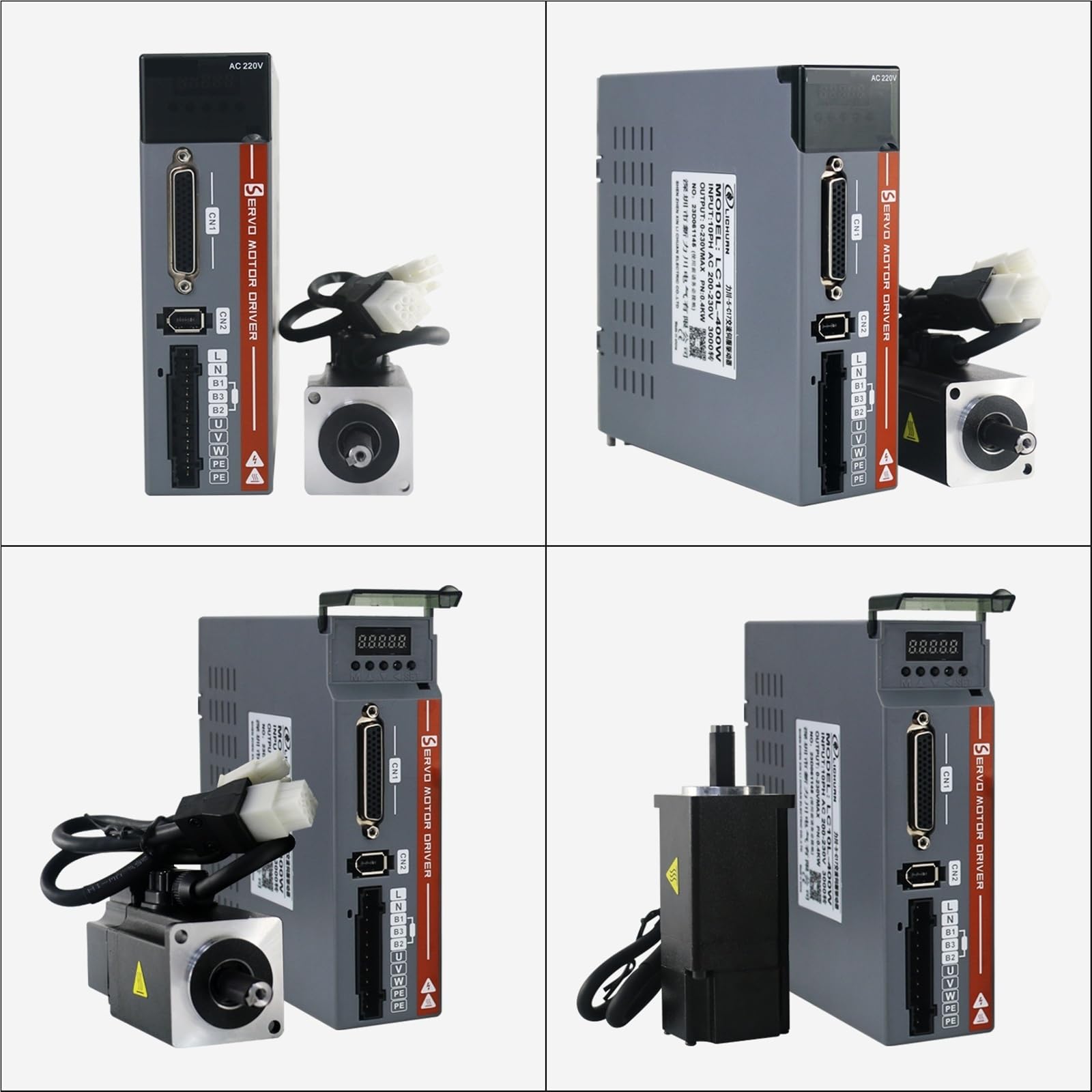 Servomotor Industrie-Servomotor 100 W 0,32 Nm 3000 U/min mit Treibersatz 220 V Impulsrichtung und MODBUS RS485-Steuerung(23bit absolute)
