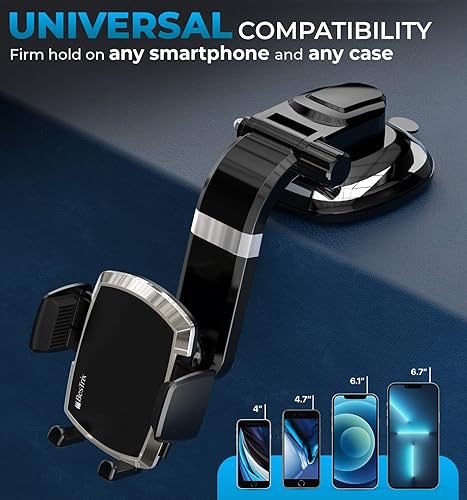 Miniatura 4 de BESTRIX Soporte de teléfono para coche SmartClamp para teléfono de coche soporte de teléfono compatible con iPhone 12 11 Pro Xr Xs XS Max XR X