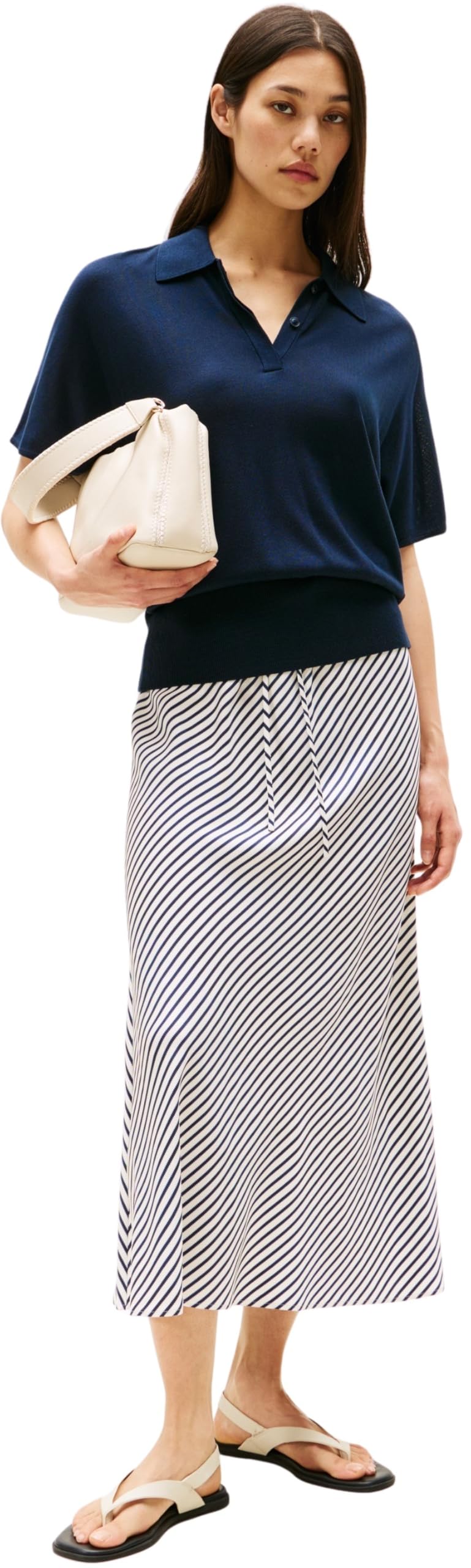 Tommy Hilfiger Spódnica damska, Biały (teksturowany Stp/Dark Night Navy), 42W