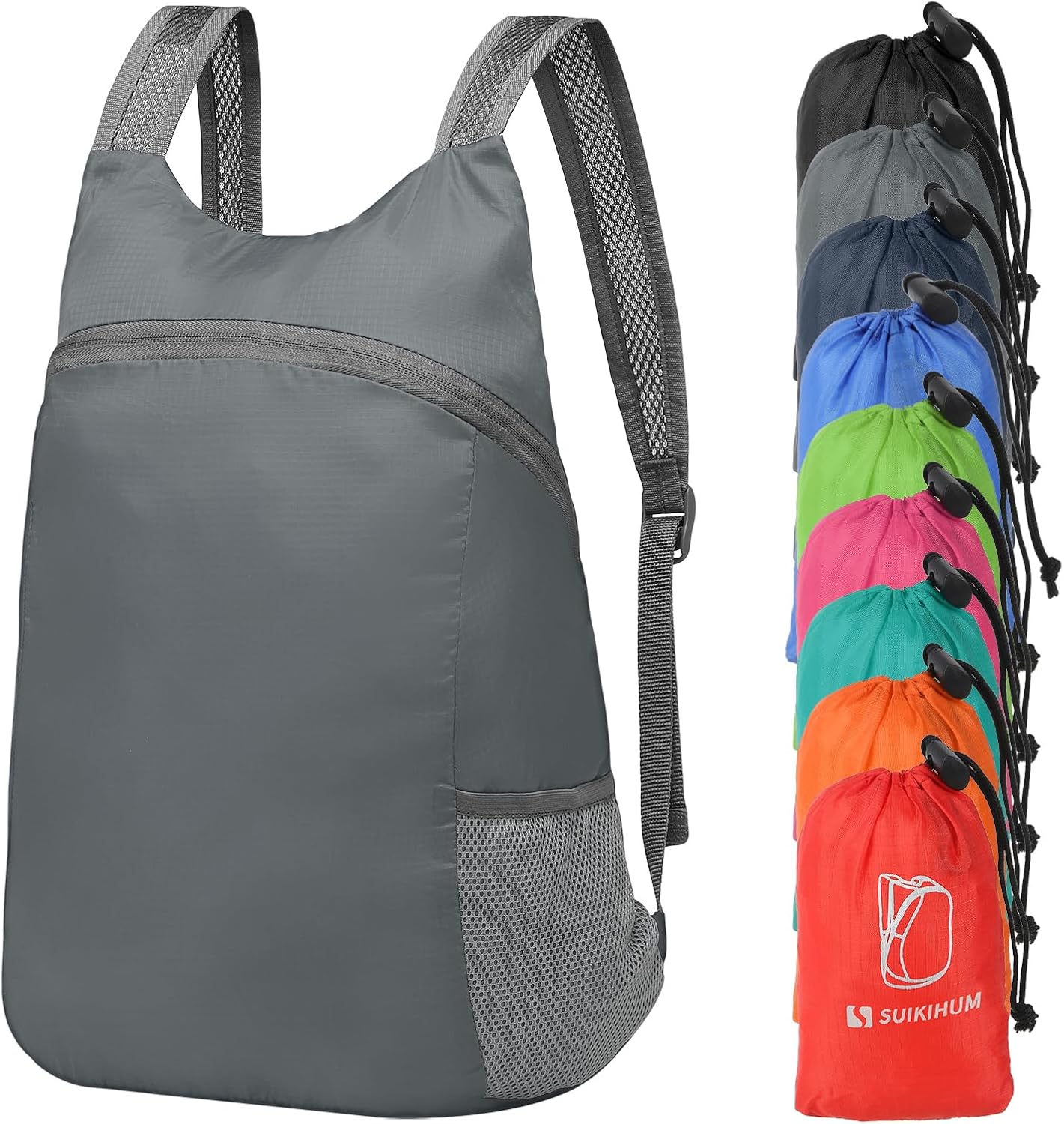 20L Ultra Hiking-Daypack Lightweight Foldable Travel Packable Backpack for Camping Cycling Outdoor,grey