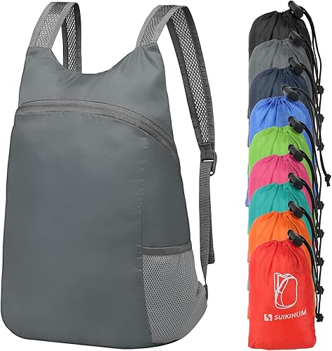 Vista 9 de Mochila Ultra para Senderismo-Diurna, Ultraligera, Plegable, para Viajes, Mochila Empaquetable para Camping, Ciclismo, Actividades al Aire Libre