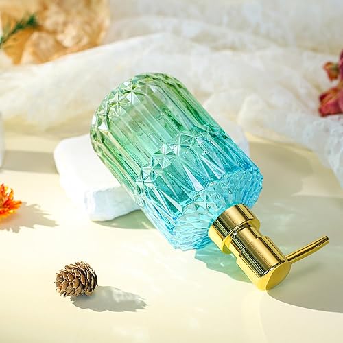 Miniatura 3 de Dispensador de jabón con bomba, dispensador de jabón líquido recargable para encimera de baño, fregadero de cocina (verde azulado)