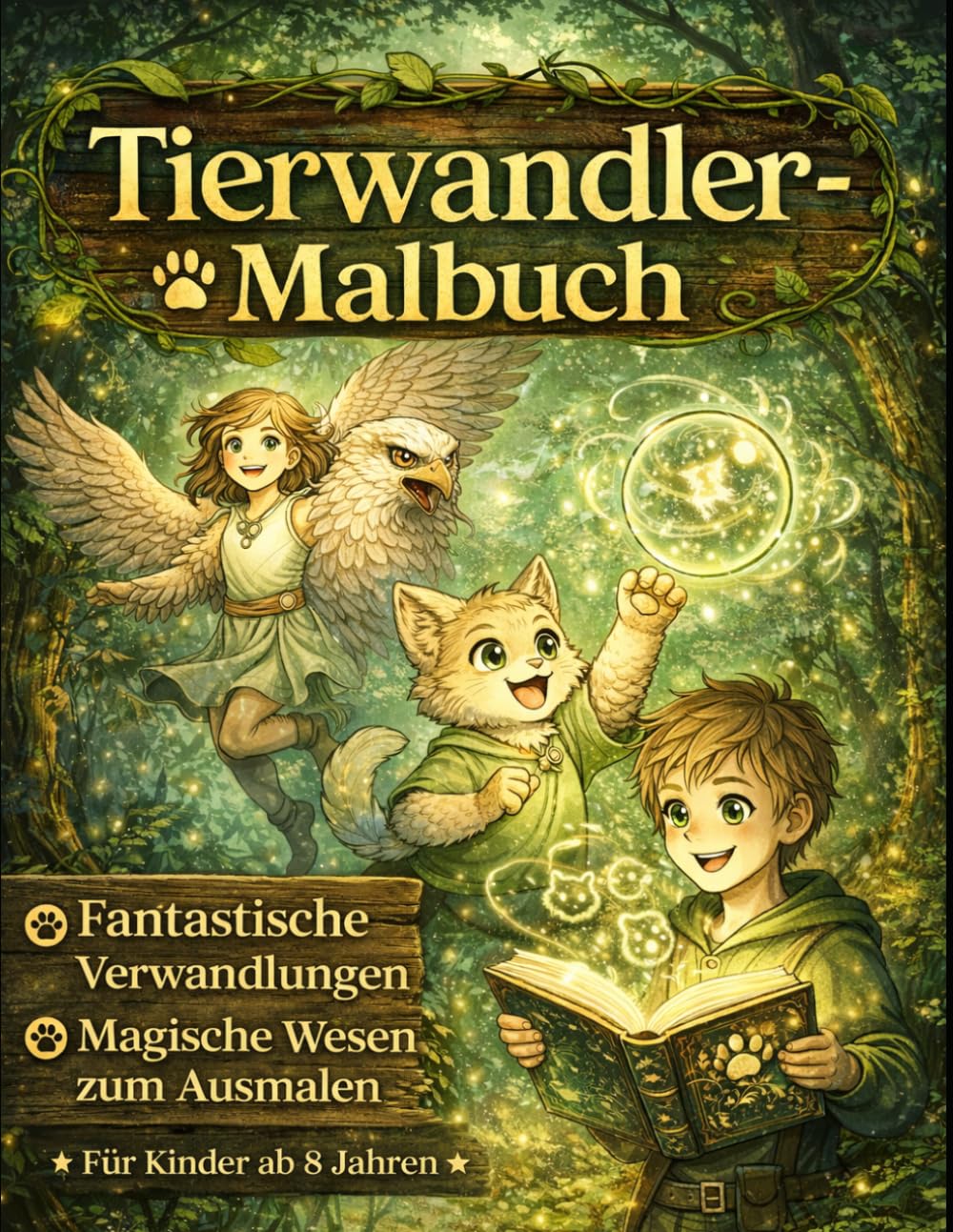 Tierwandler-Malbuch: Fantastische Verwandlungen, Magische Wesen zum Ausmalen für Kinder ab 8 Jahren