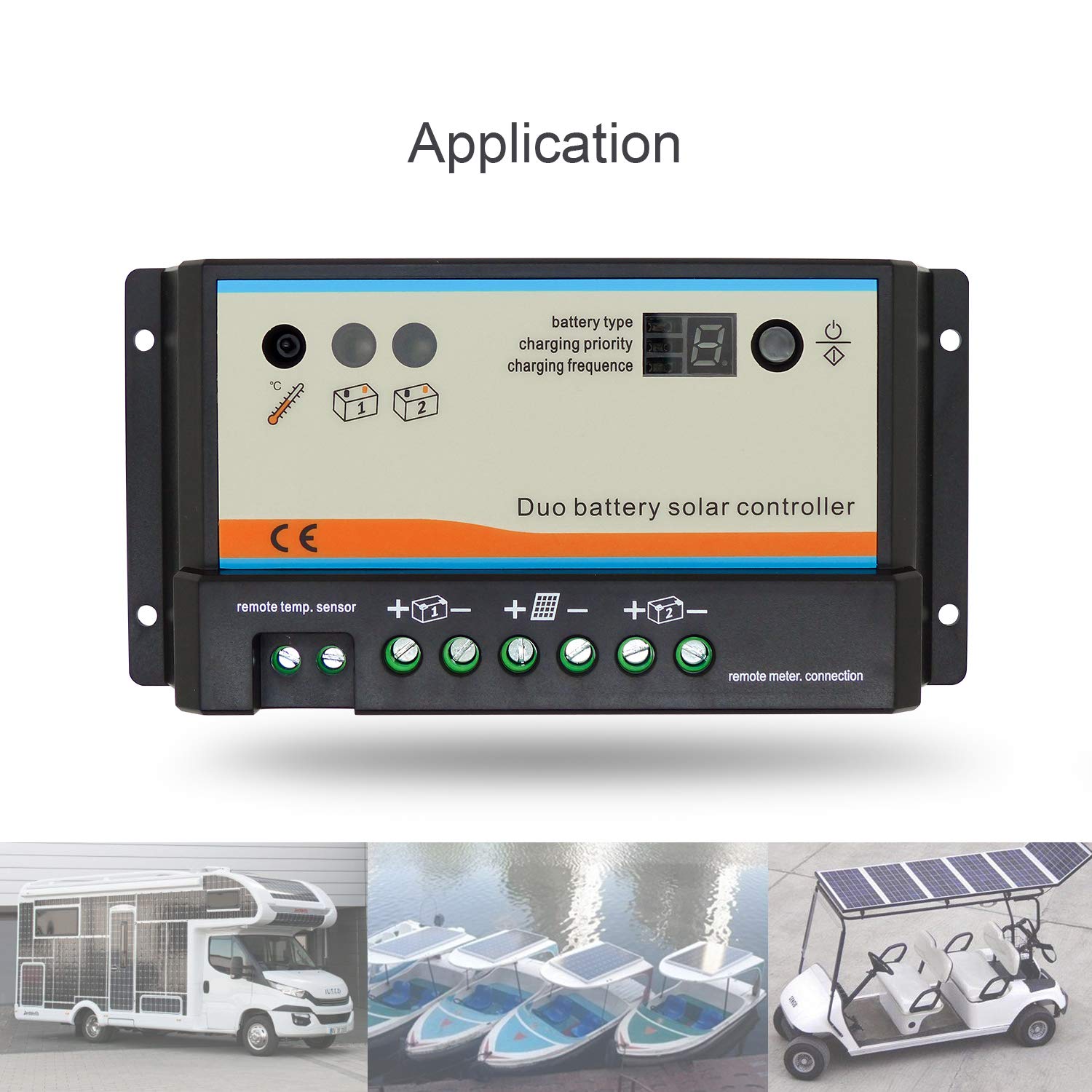 EPEVER Régulateur de charge solaire 20 A PWM EPIPDB série pour 2 charges, 12 V/24 V Régulateur solaire de voiture pour camping-cars, caravanes et bateaux (EPIPDB-COM-20A)