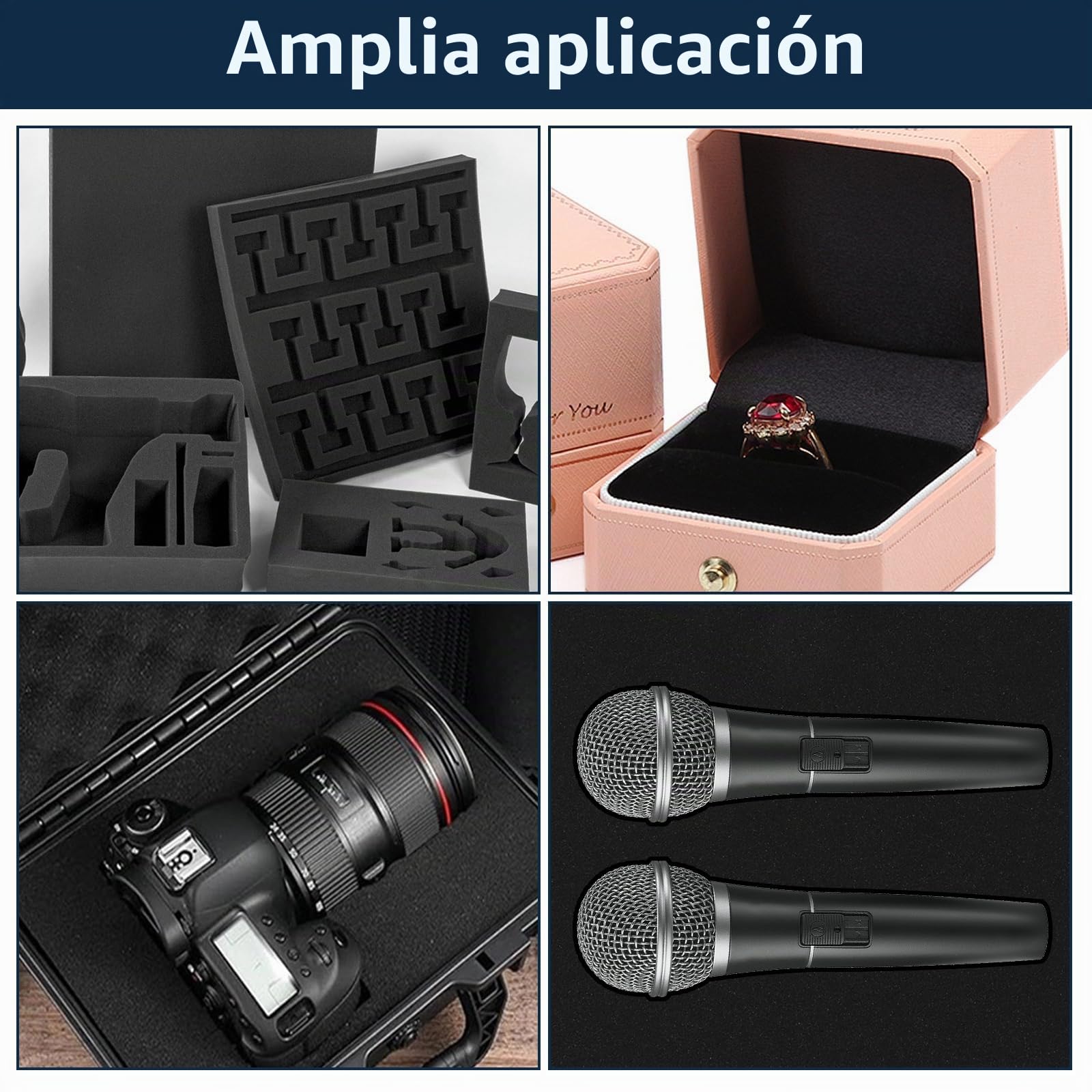 Espuma de rejilla 8 piezas 300x300x10mm 8 piezas 300x300x25mm inserto para maletín protector tableta