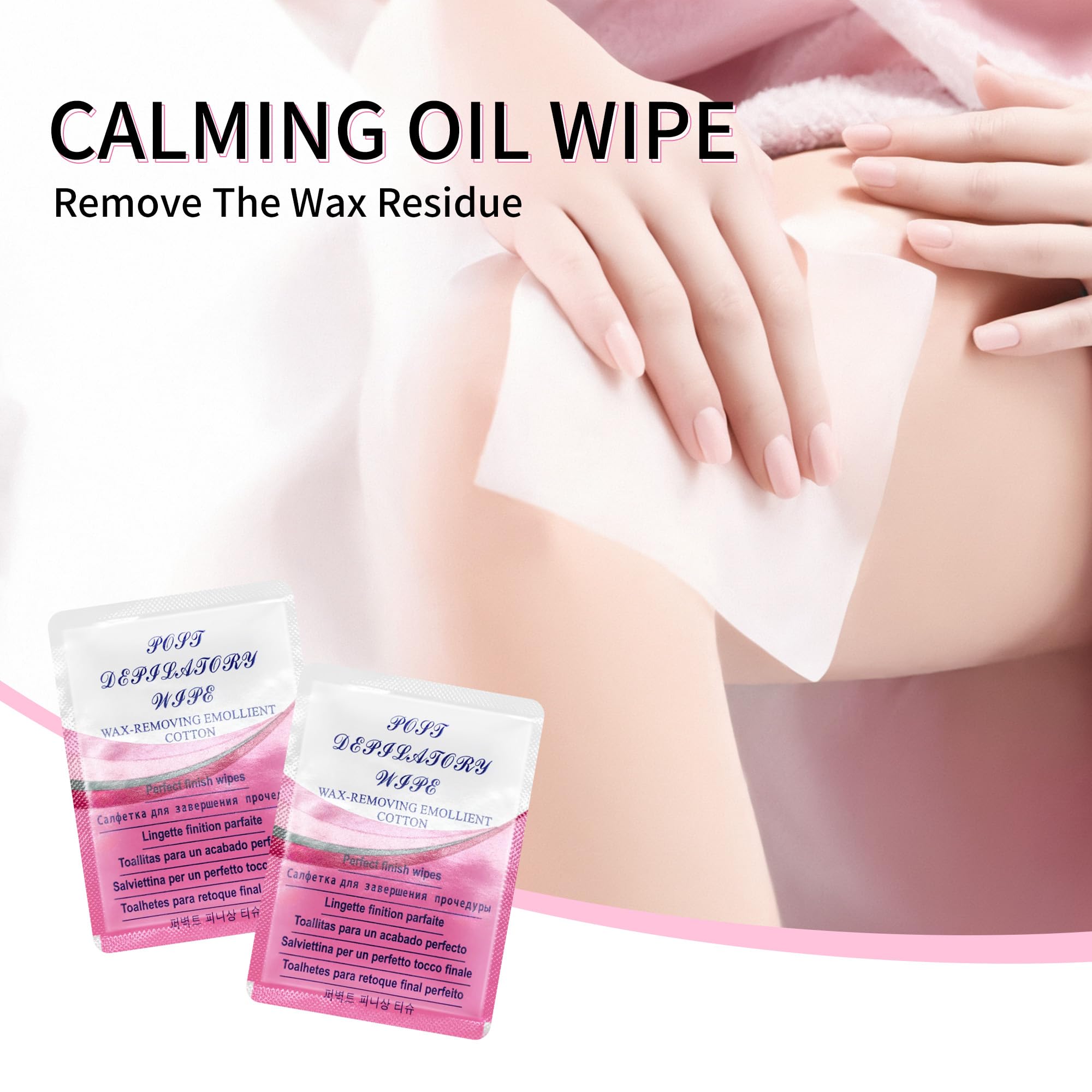 Pack of 20 Post After Wax Wipes BODY USE Calming Oil Wipe Post Waxing Cleanser for the Skin for All Skin Types After Wax Wipes for Hair Removal - Image 2