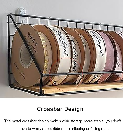 Miniatura 4 de Estante de cinta de metal, soporte de cinta de pared para tienda de regalos, tienda de flores, boutiques, hogar, almacenamiento de adornos para hilo