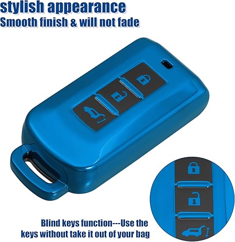 Miniatura 5 de ACROPIX Funda para llavero de TPU para Mitsubishi Outlander, paquete de 1, color azul