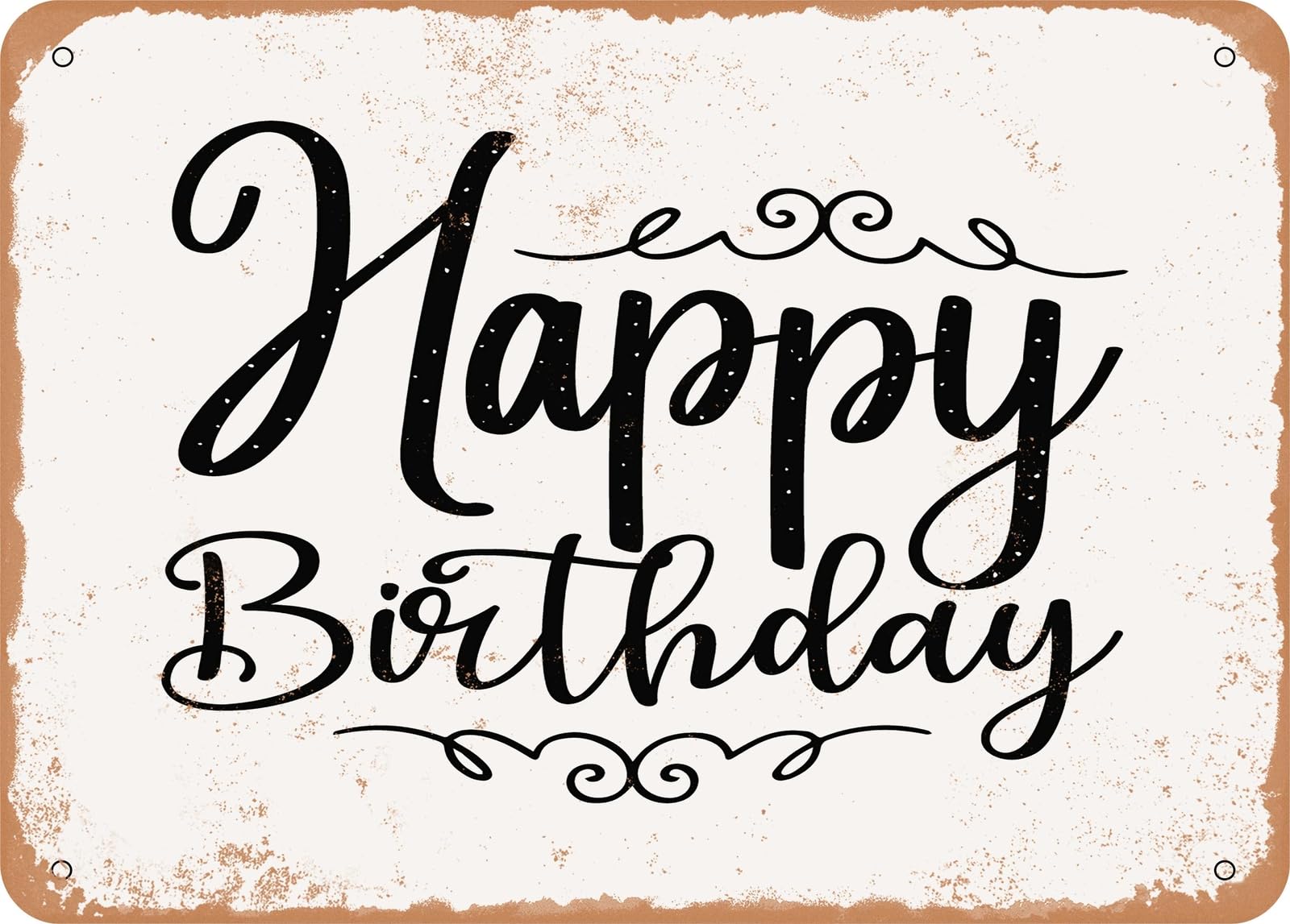 Miaomansenstore Metal Sign - Happy Birthday - 2 - Vintage Look Sign Home Decor