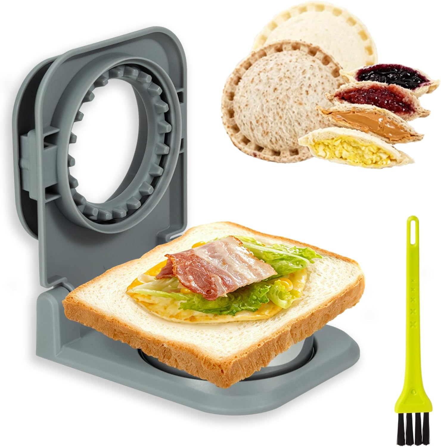 Uncrustable Sandwich Cutter for Kids Lunchboxes, Round Shape, Green