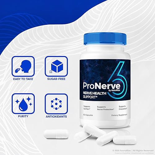 Miniatura 5 de NutraRize Neuropatía ProNerve6, Suplemento de apoyo nervioso ProNerve 6, Pro Nerve 6 cápsulas, Reseñas de pastillas ProNerve6 (60 cápsulas)