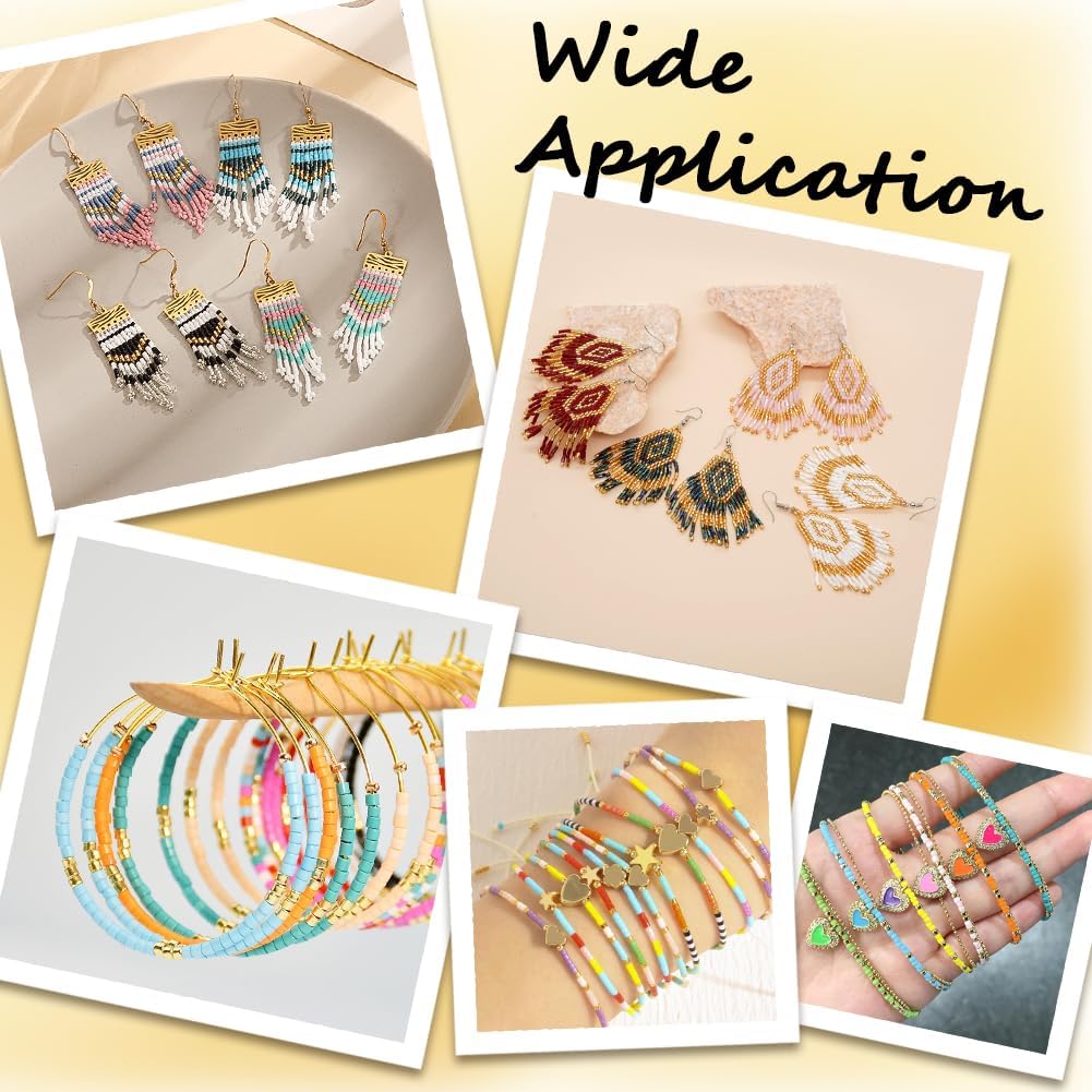 SUNNYCLUE 80g 16 Colors 12/0 Seed Beads Bulk 2mm Cylinder Glass Seed Beads Colorful Candy Small Round Loose Spacer Bead for Jewelry Making Supplies Friendship Bracelet Necklace Earrings - Image 5