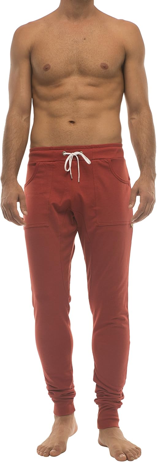 4-rth Men's Long Cuffed Perfection Yoga Pant (Medium, Cinnabar (red))