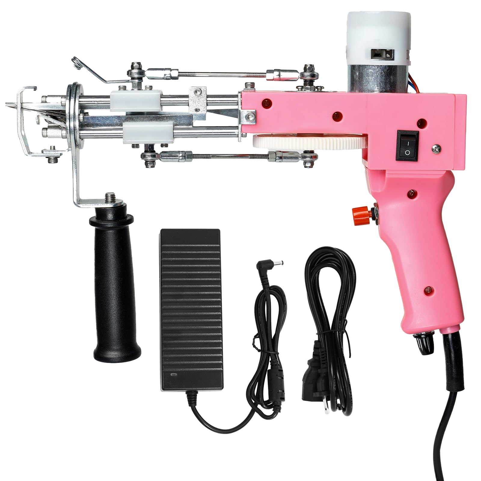 Tufting Gun, 2 in 1 Teppich Tufting Machine mit Cut Pile oder Loop Pile Rug Gun Machine, Teppich Pistole für High-Speed Weben von Teppichen Rosa