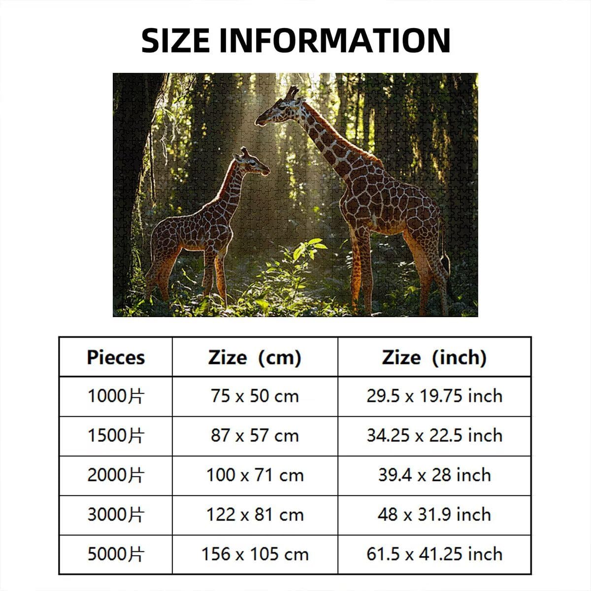 Puzzle 1500 Piezas Adultos, Puzzle 1500 Piezas de Madera, Rompecabezas para Adultos Animal Patrón, Rompecabezas Desafiante para Toda la Familia, Regalos Originales para Mujer Hombre, Tema: Jirafa, U-2