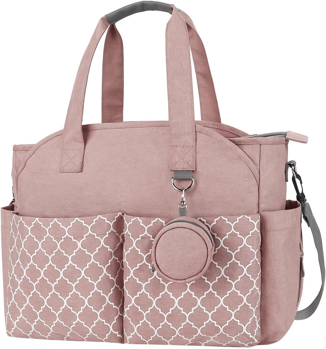 Multifunction Nursing Tote Bag, Versatile Motherhood Bag, Extra Large Diaper Organizer with Adjustable Strap, Portable Baby Care Bag for Travel and Daily Motherhood Activities, Pink