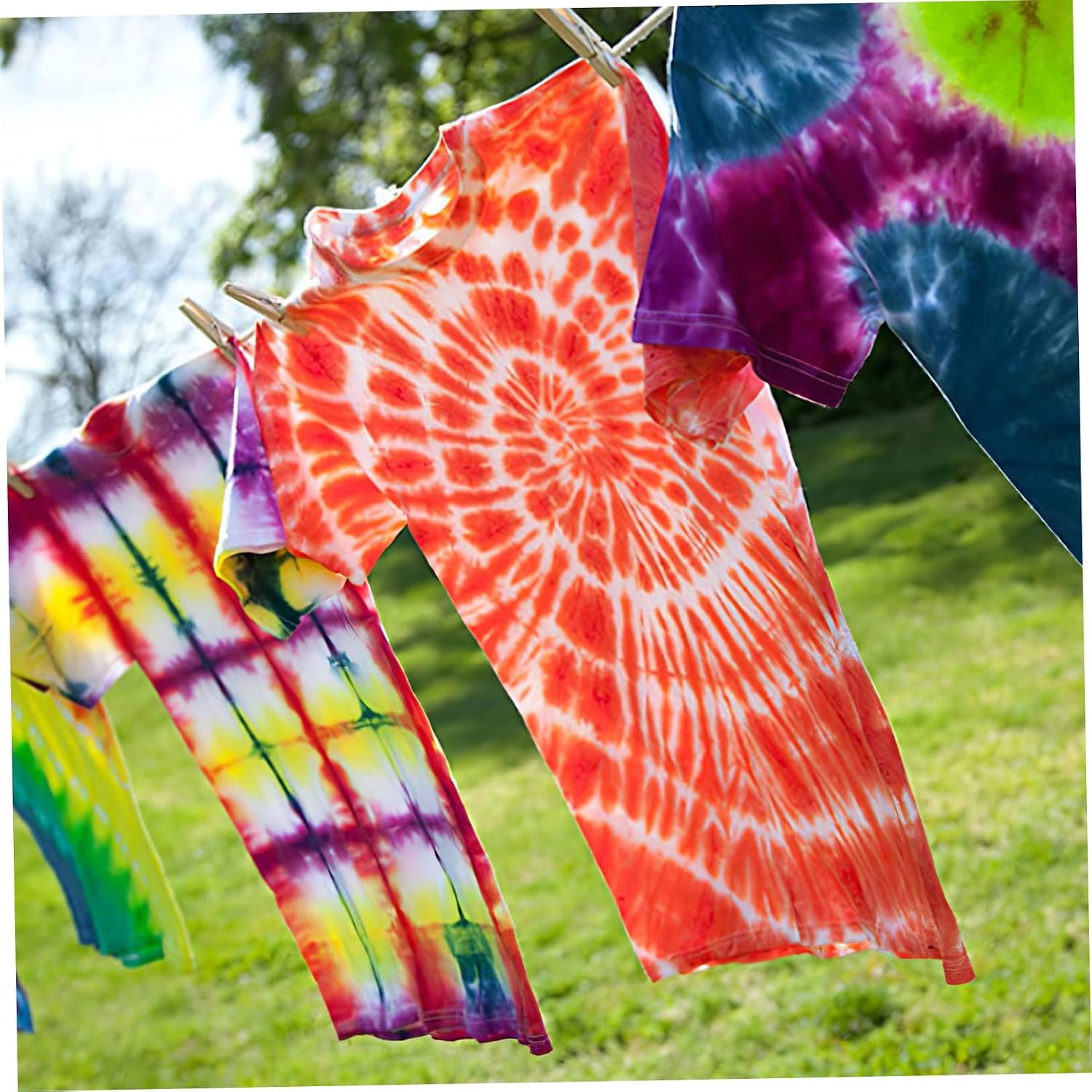 Angoily Tie Dye Kit 24 Colors Fabric Dye Powder Set 30ml Bottles for Adults and Summer Camp Party DIY Halloween Craft Supplies